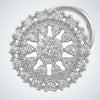 925 Silver Round Floral Pattern Nose Pin for Women