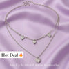 925 Sterling Silver Double Layer Heart Pendant Necklace for Women