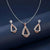 Rose Gold & Silver Sparkling Pendant and Earrings