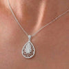 Silver Pendant & Earrings with Sparkling Stones