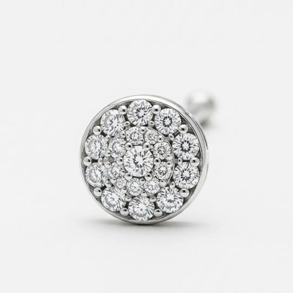 925 Sterling Silver Sparkling Round Nose Pin for Women