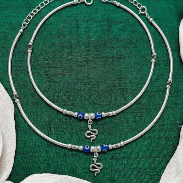 Stylish Silver Evil Eye Anklet for Women