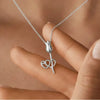 Delicate Tulip with Twin Hearts Pendant
