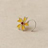 Elegant Silver Nose Stud – Yellow Petal Floral Style