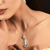 Silver Pendant & Earrings with Sparkling Stones