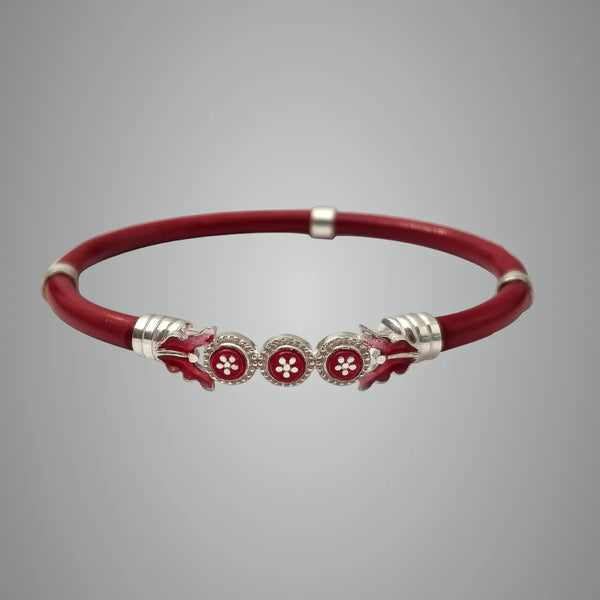 Red 925 Silver Bangles For Women