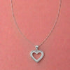 “Dainty Heart Outline Necklace – Elegant Love Pendant”