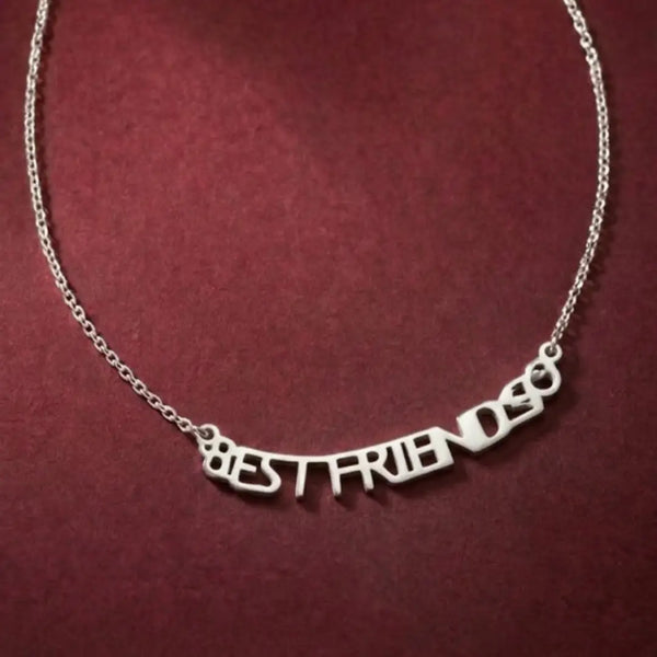 “Best Friends Letter Necklace – Silver-Tone Chain”