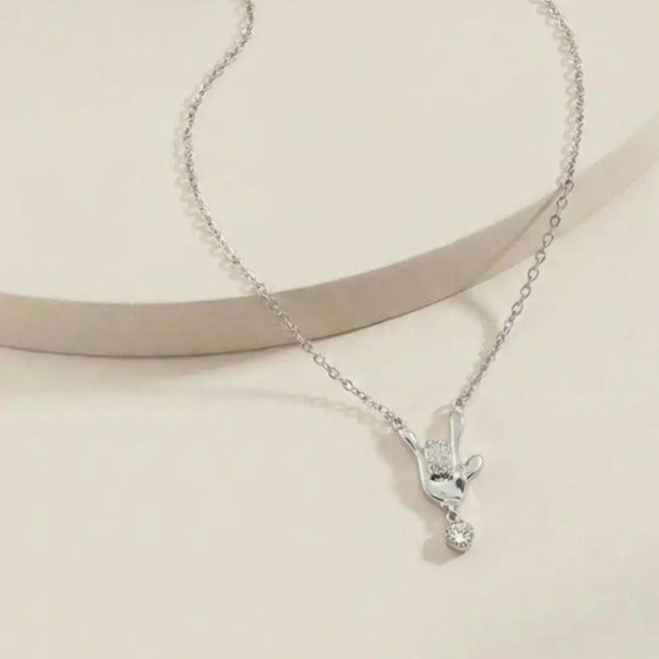 “Silent Love” ASL Hand Sign Pendant Necklace