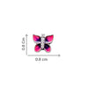 925 Sterling Silver Pink & Purple Butterfly Stud Earrings for Girls