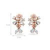 KOLRT-Blossom Elegance Pink Floral Crystal Drop Earrings