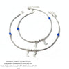 Silver Anklet with Blue Beads and Moon Motifs