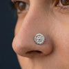 925 Silver Floral Cluster Nose Pin for Women