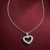 “Dainty Heart Outline Necklace – Elegant Love Pendant”