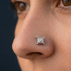 925 Silver Square Diamond Nose Pin for Women & Girls