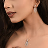 Elegant Two-Tone Drop Pendant & Earrings