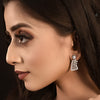 Floral Elegance Silver Triangle Jewelry Set
