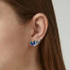 Blue Flower Sterling Silver Earrings