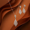 Nature’s Elegance Leaf Jewelry Set – Silver Pendant & Earrings