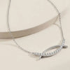 “Elegant Curve Necklace with Cubic Zirconia Detailing”
