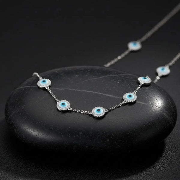 Elegant Evil Eye 925 Silver Women’s Necklace – Protection & Style