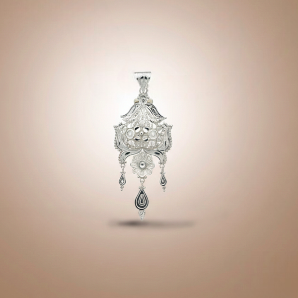 Floral Silver Pendant – 925 Hallmarked Jewellery