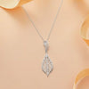 Nature’s Elegance Leaf Jewelry Set – Silver Pendant & Earrings