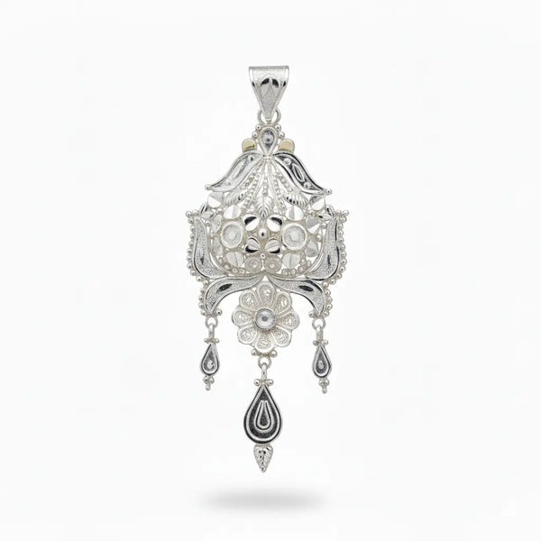 Floral Silver Pendant – 925 Hallmarked Jewellery