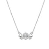 “Sparkling Hearts & Flower Pendant Necklace – Elegant Silver-Tone Charm”