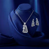 Floral Elegance Silver Triangle Jewelry Set
