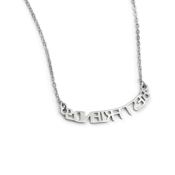“Best Friends Letter Necklace – Silver-Tone Chain”
