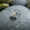 925 Silver Square Diamond Nose Pin for Women & Girls