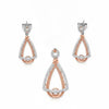 Rose Gold & Silver Sparkling Pendant and Earrings