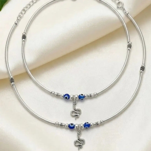 Stylish Silver Evil Eye Anklet for Women