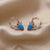 925 Silver Reindeer Antler Blue Opal Stud Earrings for Women | KOLRT