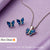 Elegant Silver Butterfly Jewelry Set with Blue Enamel