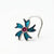Silver Floral Nose Pin with Turquoise Enamel & Pink Stone