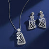 Floral Elegance Silver Triangle Jewelry Set