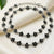 Stylish Black Flower Silver Anklet Set for Women