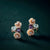 KOLRT-Elegant Peach Blossom Floral Stud Earrings with Multicolor Gemstones