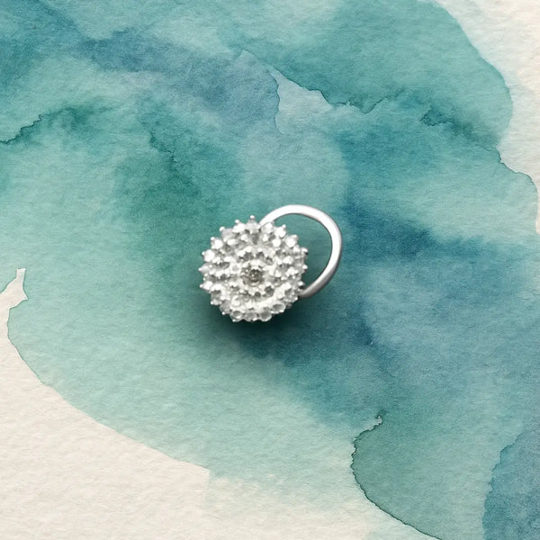 925 Silver Floral Cluster Nose Pin for Women