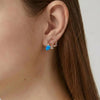 925 Silver Reindeer Antler Blue Opal Stud Earrings for Women | KOLRT
