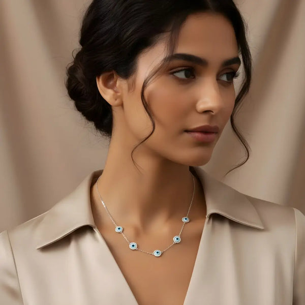 Elegant Evil Eye 925 Silver Women’s Necklace – Protection & Style