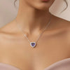 925 Sterling Silver Amethyst Heart Chain Pendant for Women