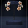 KOLRT-Elegant Peach Blossom Floral Stud Earrings with Multicolor Gemstones