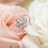 925 Silver Floral Diamond Nose Pin for Women & Girls