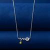 Women’s 925 Silver Tennis Racket “Heartbeat” Necklace with Green Enamel Ball