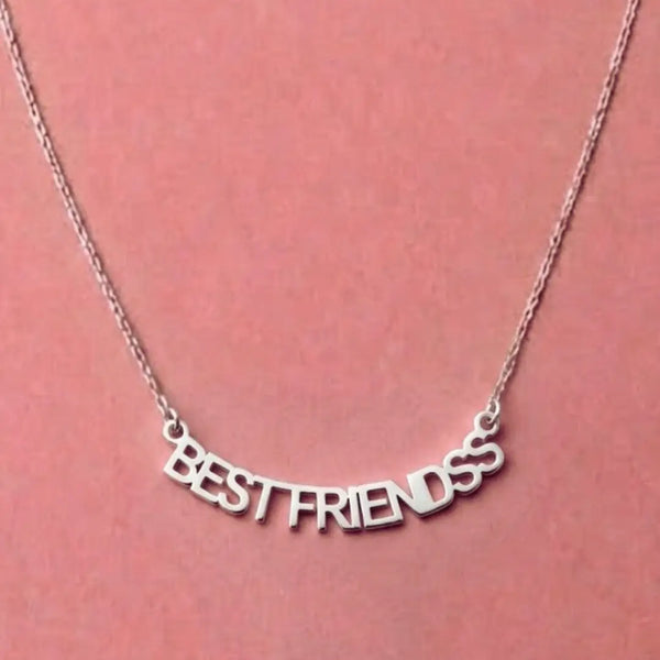 “Best Friends Letter Necklace – Silver-Tone Chain”