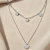 925 Sterling Silver Double Layer Heart Pendant Necklace for Women