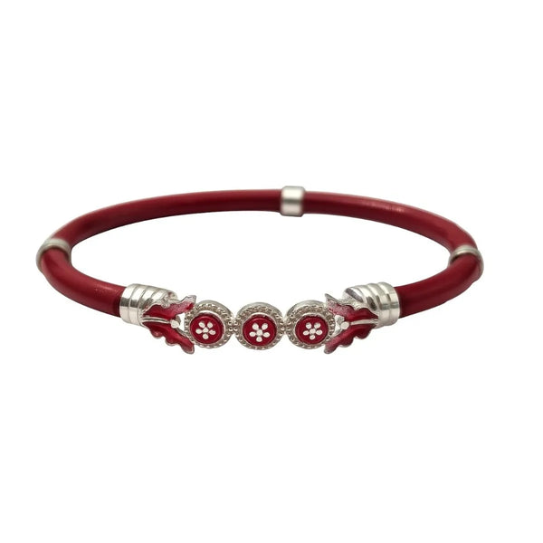 Red 925 Silver Bangles For Women
